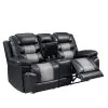 New Classic U7005-25-BKG New Classic U7005-25-BKG Nikko - Console Loveseat With Dual Recliners - Black / Gray