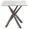 Coaster Fine Furniture 708137 Carvell - Square Sintered Stone End Side Table - Mirage White