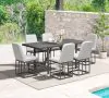 Intercon NV-BS-380C-MCA-K24 Navarro - Outdoor Dining Upholstered Barstool - Mocha
