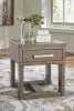 Ashley Furniture T854-3 Loyaska - Rectangular End Table - Grayish Brown