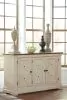 Ashley Furniture D647/25/01(2)/00(2)/60/76(3) Bolanburg - 9 Pc. - Dining Room Table, 2 Side Chairs, Bench (2), Server, 3 Cabinets - Beige