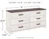 Ashley Furniture EB4121/131/156/112 Shawburn - 3 Piece - Dresser, Full Panel Platform Bed - White / Black / Gray