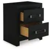Ashley Furniture PCB1115-92 Maeling - Two Drawer Night Stand - Black