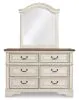 Ashley Furniture B743B12 Ashley Furniture B743B12 Realyn - Dresser, Mirror - 6-drawer - Chipped White