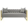 CoasterElevations 509111 Eastbrook - Velvet Upholstered Tufted Sofa - Gray