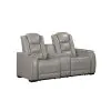 New Classic L3183A-25P2-LGY Breckenridge II - Console Loveseat With Power Headrest & Footrest - Light - Gray