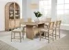 Coaster Fine Furniture 109388-S8 Kailani - 8 Piece Counter Dining Set with Cabinet - Beige Oak