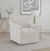 Coaster Fine Furniture 904133 Winter - Upholstered Sloped Arm Accent Swivel Chair - Beige