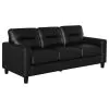 Coaster Fine Furniture 504664-S2 Scotland - 2 Piece Faux Leather Upholstered Sofa Set - Black