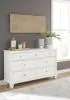 Ashley Furniture B680/31/36/46/56/58/94 Ashley Furniture B680/31/36/46/56/58/94 Fortman - 6 Pc. - Dresser, Mirror, Chest, California King Panel Bed - White