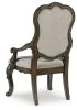 Ashley Furniture D947-01A Maylee - Dining Upholstered Arm Chair (Set of 2) - Dark Brown