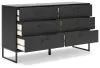 Ashley Furniture EB1865/231/245/156/112 Ashley Furniture EB1865/231/245/156/112 Socalle - 4 Pc. - Dresser, Chest, Full Panel Platform Bed - Black