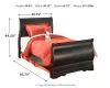 Ashley Furniture B128/31/36/63/62/82/92(2) Ashley Furniture B128/31/36/63/62/82/92(2) Huey Vineyard - 7 Pc. - Dresser, Mirror, Twin Sleigh Bed, 2 Nightstands - Black