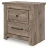 Ashley Furniture PCB2260-92 Rusticott - Two Drawer Night Stand - Brown