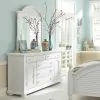 Liberty Furniture 607-BR-KPBDM Summer House - 3 Piece Bedroom Set (King Panel Bed, Dresser & Mirror) - Oyster White