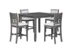 New Classic D1701-542-GRY Gia - 5 Piece Square Counter Dining Set (Table & 4 Chairs) - Gray