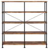 CoasterEveryday 801543 Analiese - 4-Shelf Double Bookshelf - Rustic Nutmeg