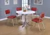 CoasterEveryday 2388-S5R Retro - 5 Piece Round Dining Table Set - White And Red