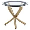 CoasterEveryday 707887 Brooke - Round Glass Top Side End Table Metal Base - Brass
