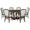 Coaster Fine Furniture 109400-S7 Landon - 7 Piece Round Dining Table Set - Rich Brown