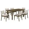 Coaster Fine Furniture 193661-S7 Ottowa - 7 Piece Rectangular Wood Dining Room Table Set - Brown