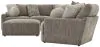 Jackson Furniture Industries 3145/63/59/31/96/28-28 Jackson Furniture Industries 3145/63/59/31/96/28-28 Turner - 5 Piece Sectional With RSF Cuddler With Cocktail Ottoman - Mushroom
