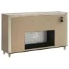 Coaster Fine Furniture 222663FB Lorient - 8-Drawer LED Bedroom Flame Box Dresser - Ivory Camel
