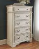 Ashley Furniture B743/31/36/46/57/54/96 Realyn - 6 Pc. - Dresser, Mirror, Chest, Queen Upholstered Panel Bed - Two-tone