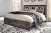 Ashley Furniture B211B27 Ashley Furniture B211B27 Drystan - King Bookcase Bed With 2 Storage Drawers - Brown / Beige
