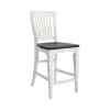 Liberty Furniture 417-C150024 Allyson Park - Counter Height Slat Back Chair - Wirebrushed White / Charcoal