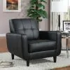 CoasterEssence 900204 Aaron - Upholstered Track Arm Tufted Accent Chair - Black