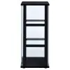 CoasterEveryday 950179 Cyclamen - 3-Shelf Clear Glass Curio Display Cabinet - Black