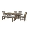 New Classic 40-3412-D4CB New Classic 40-3412-D4CB Harrisburg - Dining Table & 4 Chairs & Bench - Brown