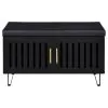 Coaster Fine Furniture 915152 Brixton - 2-Door Padded Entryway Shoe Storage Bench - Black