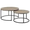 Coaster Fine Furniture 736040 Lainey - 2 Piece Round Nesting Coffee Table - Distressed Pine
