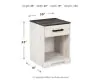 Ashley Furniture EB4121-291 Shawburn - One Drawer Night Stand - Open Cubby - White / Black / Gray