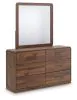 Ashley Furniture PCB386B1 Ashley Furniture PCB386B1 Fortlorn - Dresser And Mirror - Walnut Brown