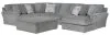 Jackson Furniture Industries 2477/30/62/76/28-28 Glacier - 3 Piece Sectional With RSF Chaise, Comfort Coil Seating, 9 Included Accent Pillows And Cocktail Ottoman - Shark