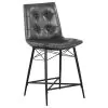 CoasterEssence 107859 Aiken - Upholstered Tufted Counter Chair (Set of 2) - Charcoal