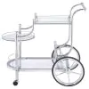 CoasterEveryday 910076 Sarandon - 3-Tier Glass Shelf Metal Bar Cart - Chrome