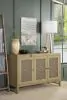 CoasterEssence 953556 Zamora - 3-Door Wood Accent Cabinet With Woven Cane - Natural