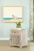 CoasterEssence 953569 August - 1-Drawer Trellis Pattern Storage Cabinet - White Washed