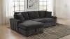 Coaster Fine Furniture 500349 Pastrana - Upholstered Sleeper Sectional Sofa LAF Chaise - Charcoal Gray