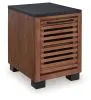 Ashley Furniture T737-7 Kallari - Chair Side End Table - Warm Brown / Black