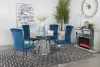 CoasterElevations 115561-S5T Quinn - 5 Piece Round Glass Top Mirrored Dining Set - Teal