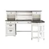Liberty Furniture 417-HOJ-LSD Allyson Park - L Shaped Desk With Hutch - Wirebrushed White / Charcoal