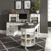 Liberty Furniture 417-HOJ-LSD Allyson Park - L Shaped Desk With Hutch - Wirebrushed White / Charcoal