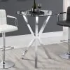 CoasterEssence 100186 Denali - Round Glass Top Bistro Bar Table - Chrome