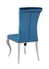 CoasterElevations 115561-S5T Quinn - 5 Piece Round Glass Top Mirrored Dining Set - Teal