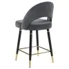 CoasterEssence 192549 Lindsey - Velvet Upholstered Counter Chair (Set of 2) - Gray